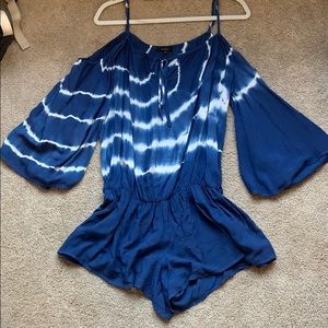 Blue tie die romper